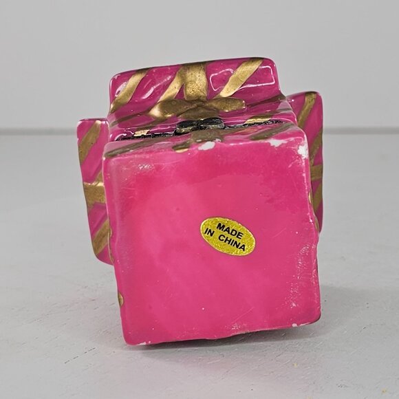 Vintage Yorkshire Terrier In Gift Trinket Box Ceramic With Bone Trinket Yorkie - Picture 6 of 10